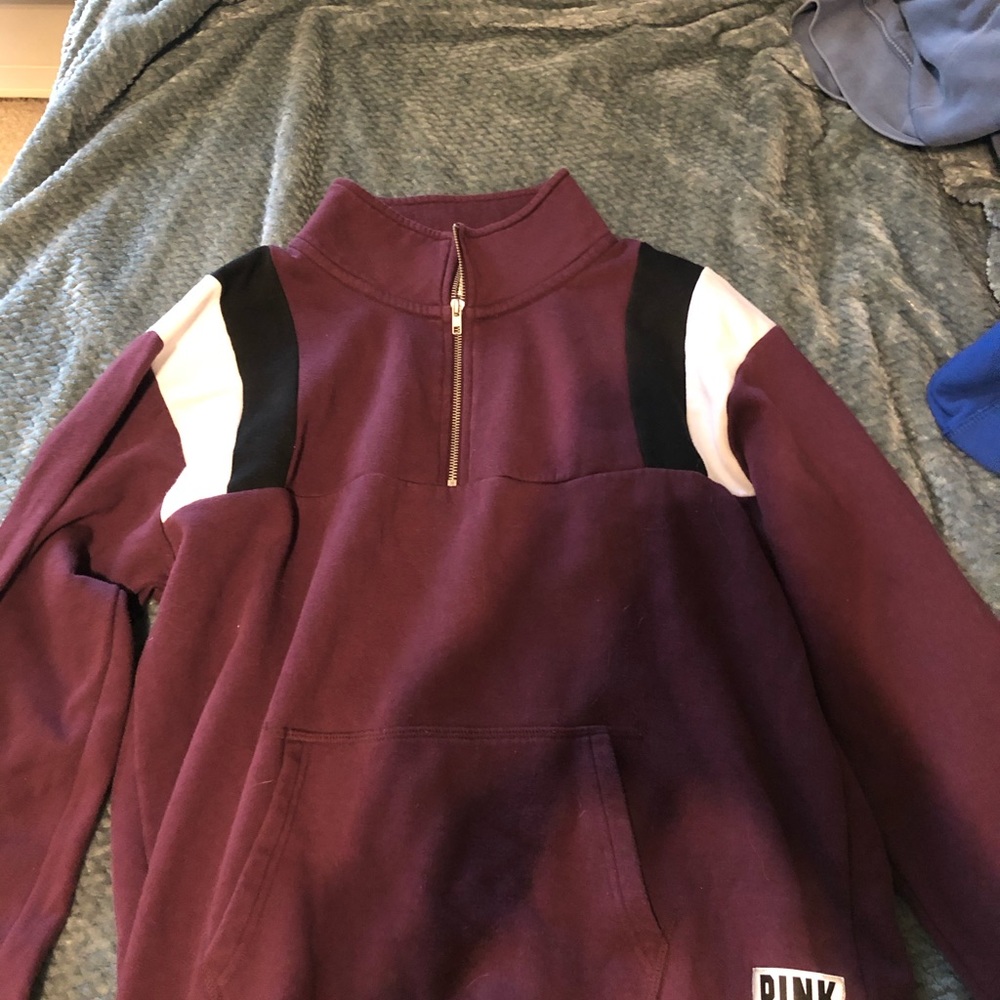 pink quarter zip